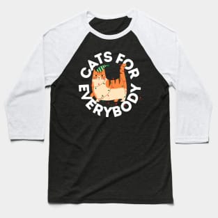 Cats For Everybody Festive Cat Funny Christmas Gift for Cat Owners and Feline Lovers Baseball T-Shirt
